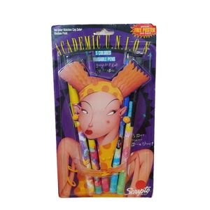 Vintage 1993 Scripto Colored Erasable Pens Pack of 5 New Academic 90s Y2K  New